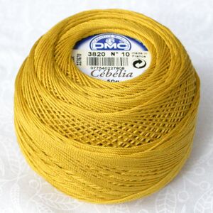 DMC Cebelia 10, #3820 Dark Straw, Combed Cotton Crochet Thread 50g