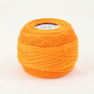 DMC Cebelia 10, #741 Medium Tangerine, Combed Cotton Crochet Thread 50g