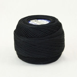 DMC Cebelia 20, #310 Black, Combed Cotton Crochet Thread 50g