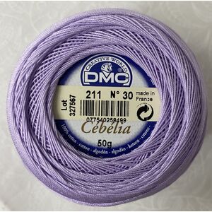 DMC Cebelia 30, #211 Light Lavender, Combed Cotton Crochet Thread 50g