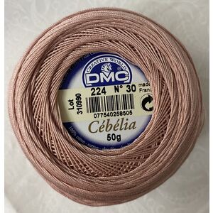 DMC Cebelia 30, #224 Very Light Shell Pink, Combed Cotton Crochet Thread 50g