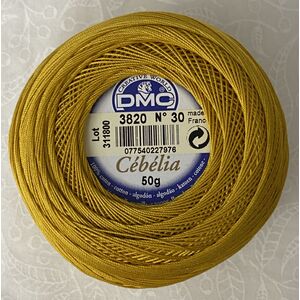 DMC Cebelia 30, #3820 Dark Straw, Combed Cotton Crochet Thread 50g