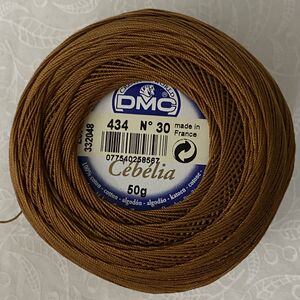 DMC Cebelia 30, #434 Light Brown, Combed Cotton Crochet Thread 50g