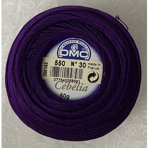 DMC Cebelia 30, #550 Very Dark Violet, Combed Cotton Crochet Thread 50g