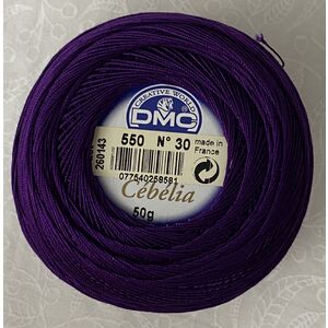 DMC Cebelia 30, #550 Very Dark Violet, Combed Cotton Crochet Thread 50g