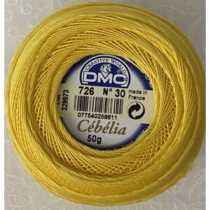 DMC Cebelia 30, #726 Light Topaz, Combed Cotton Crochet Thread 50g