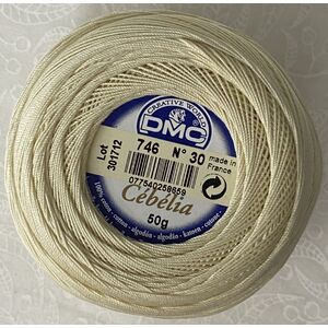 DMC Cebelia 30, #746 Off White, Combed Cotton Crochet Thread 50g