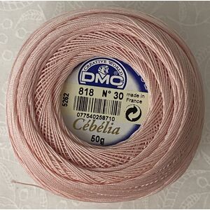 DMC Cebelia 30, #818 Baby Pink, Combed Cotton Crochet Thread 50g