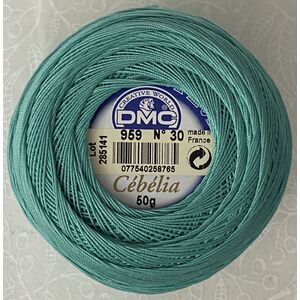 DMC Cebelia 30, #959 Medium Seagreen, Combed Cotton Crochet Thread 50g