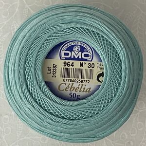 DMC Cebelia 30, #964 Light Seagreen, Combed Cotton Crochet Thread 50g