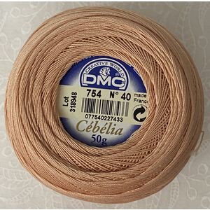 DMC Cebelia 40, #754 Light Peach, Combed Cotton Crochet Thread 50g