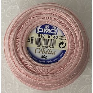 DMC Cebelia 40, #818 Baby Pink, Combed Cotton Crochet Thread 50g
