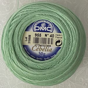 DMC Cebelia 40, #955 Light Nile Green, Combed Cotton Crochet Thread 50g