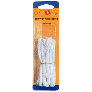 Drawstring Cord 2m WHITE by Create N Care