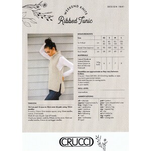 Crucci Knitting Pattern 1841, Weekend Knits Ribbed Tunic