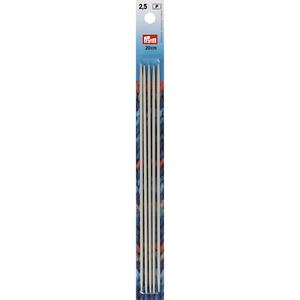 Double-Pointed Knitting Needles 20cm x 2.50mm, Pearl Grey by Prym