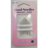 Hemline Hand Embroidery / Crewel Needles, Sizes 3 - 9, 16 Needles Per Packet