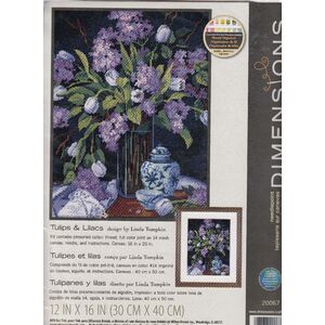 TULIPS &amp; LILACS Stamped Cross Stitch Kit 30 x 40cm #20067