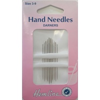 Hemline Hand Needles Darners, Sizes 3-9, Pack of 5 Needles.