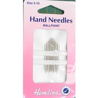 Ballpoint Needles Size 5-10, Pack of 10, Ideal For Yarns Etc, Hemline Quality Hand Needles
