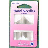 Hemline Hand Needles, Sharps Size 5-10, Packet of 20, Most Common Needles to Use