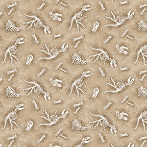 Dinosaurs Dinosaurs FOSSILS BEIGE 110cm wide Cotton Fabric 2091/11147B