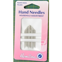 Household Needles Assortment Packet of 12 Needles, Hemline Quality Hand Needles