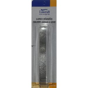 Braided SILVER 12mm Lurex Elastic 2m Pack by Lincraft