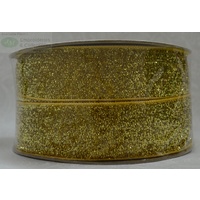 Curzon Velvet Metallic Ribbon 29mm GOLD Full 18 Yard Roll