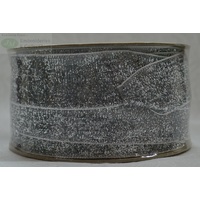 Curzon Velvet Metallic Ribbon 29mm SILVER Full 18 Yard Roll