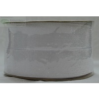 Curzon Velvet Metallic Ribbon 29mm WHITE Full 18 Yard Roll