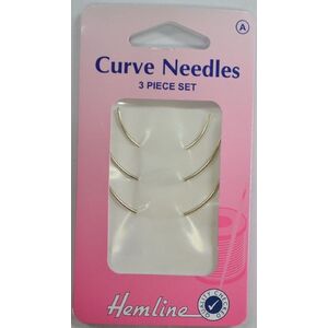 Curve Needles, 3 Piece Set, 1 x 3.5mm & 2 x 5mm Eye To Tip Curved Hand Needles