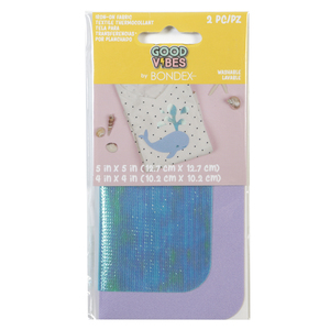 Good Vibes Iron On Patches by Bondex #240624055 Iridescent Pair Blue