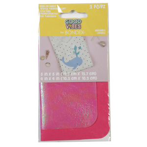 Good Vibes Iron On Patches by Bondex #240624061 Iridescent Pair Pink