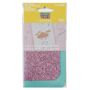 Good Vibes Iron On Patches by Bondex #240625061 Glitter Pair Pink