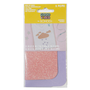 Good Vibes Iron On Patches by Bondex #240625062 Glitter Pair Peach