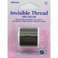 Hemline Invisible Thread 100% Nylon Smoke Colour, 200m (220yds)