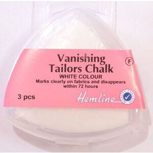 Hemline Vanishing Tailors Chalk, White Triangular, 3 Pack