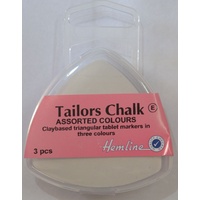 Hemline Tailors Chalk, Claybased Triangular Tablet Markers in 3 Colours