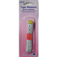 Hemline Tape Measure Metric &amp; Imperial, Fibreglass Non Stretching, 150cm, 60&quot;