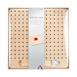 Milward Blocking board with 12 pins. Plywood. 2 x 30 x 30cm