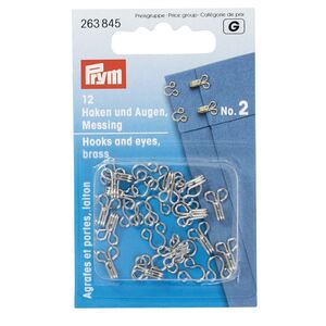 Prym Spring Hooks And Eyes, Size 2, Silver-Coloured