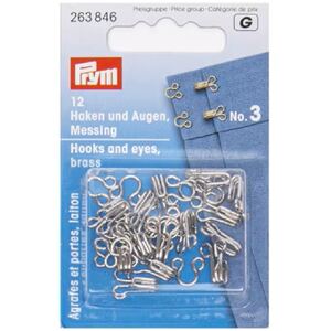 Spring Hooks And Eyes, Size 3, Silver-Coloured, By Prym