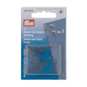 Spring Hooks And Eyes Size 1, Black 12 Sets Per Pack by Prym