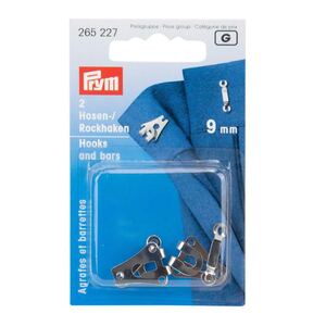 Prym Hooks And Bars For Trousers And Skirts, 9mm, Silver-Coloured