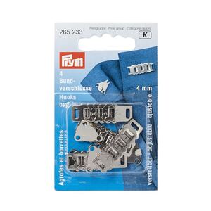 Skirt And Trouser Hooks And Bars, 4mm, Silver-Coloured by Prym