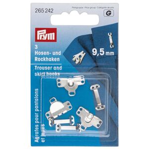 Prym Hooks And Bars For Trousers And Skirts, 9.5mm, Silver-Coloured