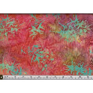 180cm REMNANT #2810 Blossom Batik, #4 Orange-Red, 110cm Wide Cotton Fabric