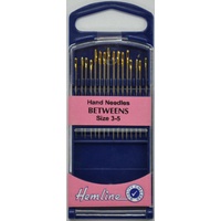 Hemline Premium Needles, QUILTERS BETWEENS, Gold Eye Size 3-5, Pack of 16 needles