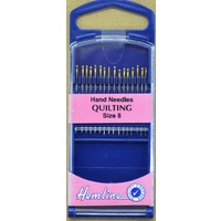 Premium Gold Eye Quilting Needles Size 8, Pack of 16 Needles, Hemline Quality Hand Needles